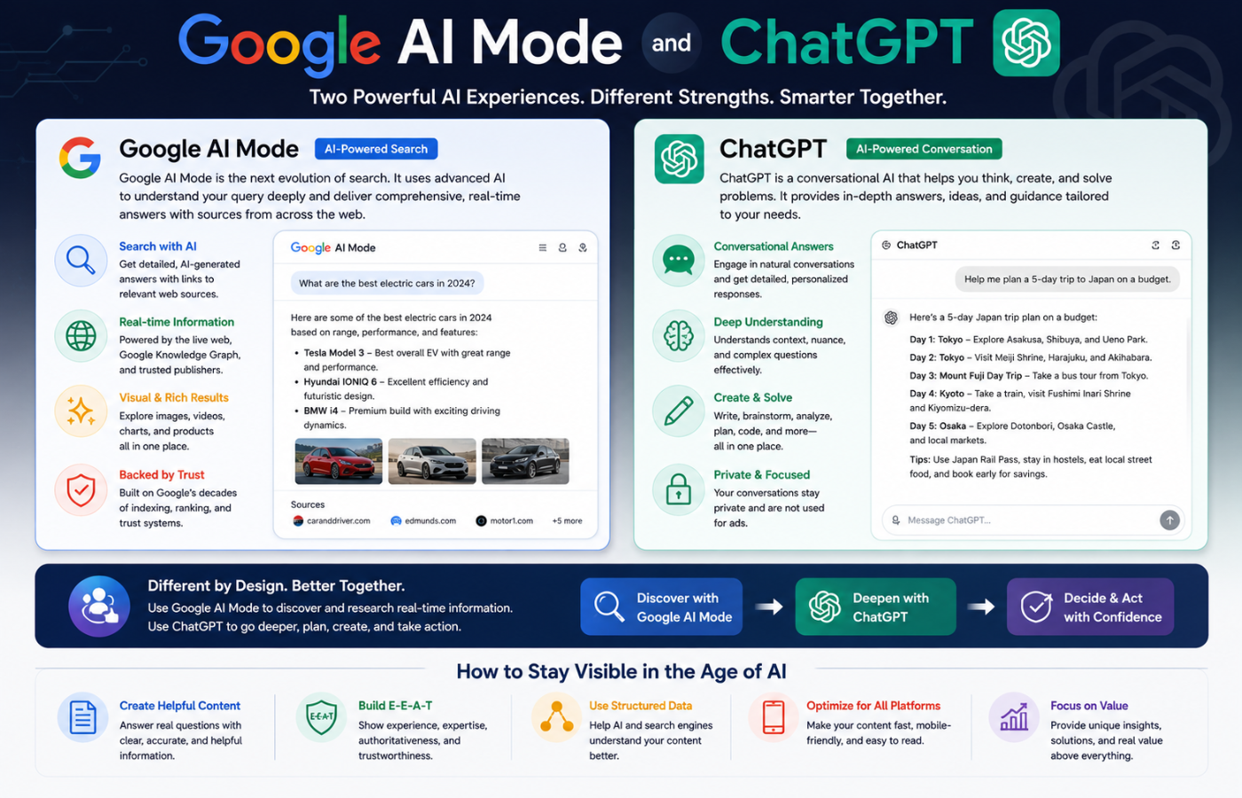 Google AI Mode and ChatGPT
